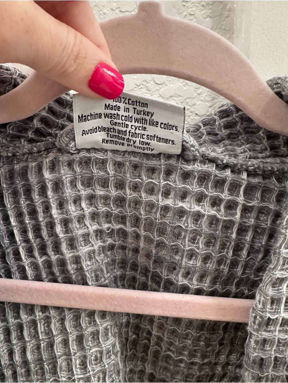 Parachute Grey Waffle-Knit Robe Jacket with Tie - Picture 4 of 4